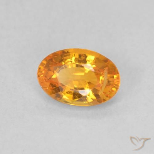 Safira Laranja Médio Natural 0.62ct, oval, VS