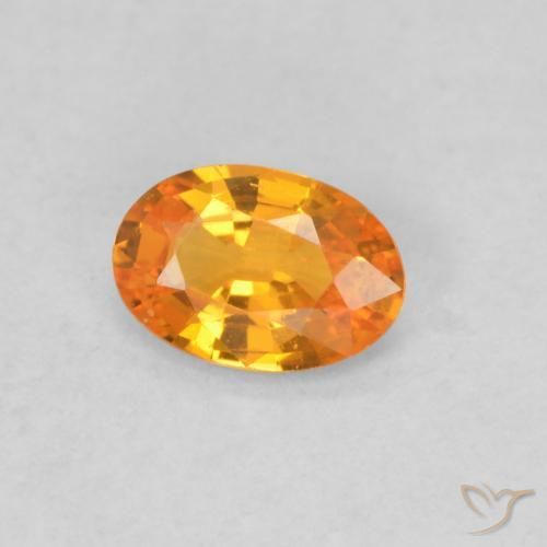 Safira Laranja brilhante Natural 0.47ct, oval, VS
