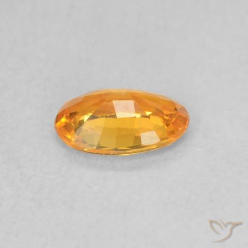 Safira Laranja brilhante Natural 0.47ct, oval, VS
