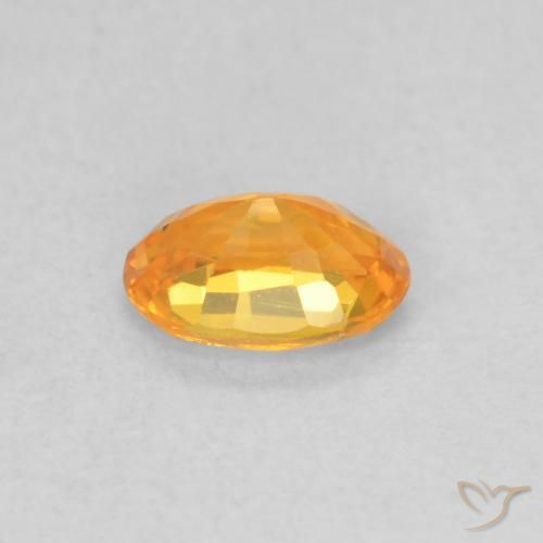 Safira Laranja brilhante Natural 0.52ct, oval, VVS-VS