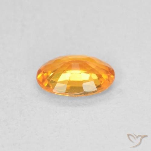 Safira Laranja brilhante Natural 0.46ct, oval, VVS-VS