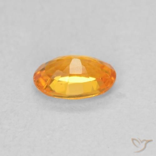 Safira Laranja brilhante Natural 0.53ct, oval, VVS-VS