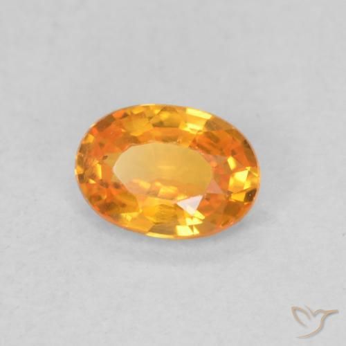Safira Laranja brilhante Natural 0.55ct, oval, VVS-VS