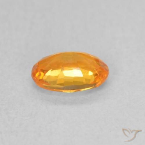 Safira Laranja brilhante Natural 0.55ct, oval, VVS-VS