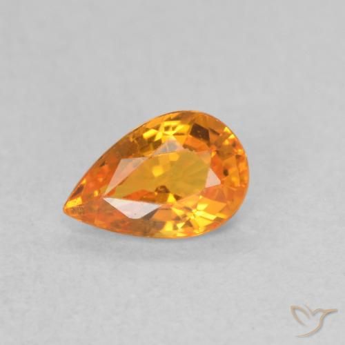 0.52ct Natural Laranja brilhante Safira, Formato de pêra, VVS-VS