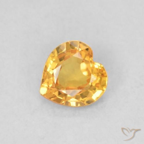 0.39ct Natural Medium Dark-Golden Safira, Coração, VS