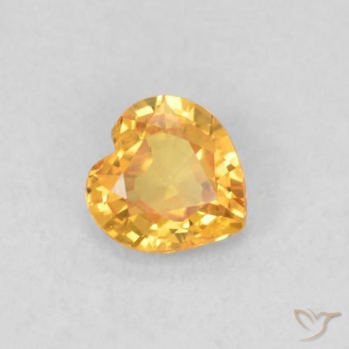 Safira Medium Dark-Golden Natural 0.39ct, Coração, VS