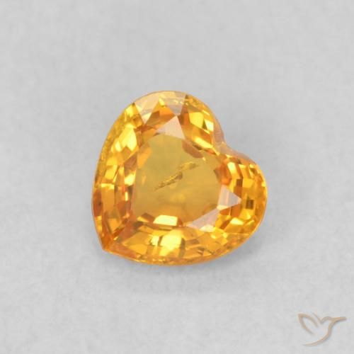 0.44ct Natural Laranja brilhante Safira, Coração, VS