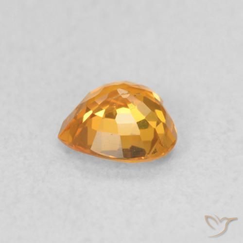 Safira Laranja brilhante Natural 0.44ct, Coração, VS