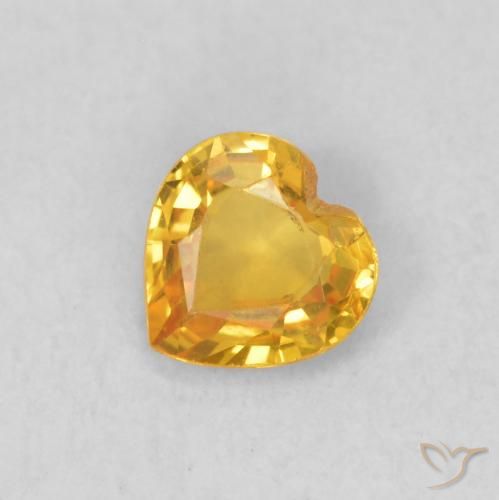 0.40ct Natural Dourado Safira, Coração, VS