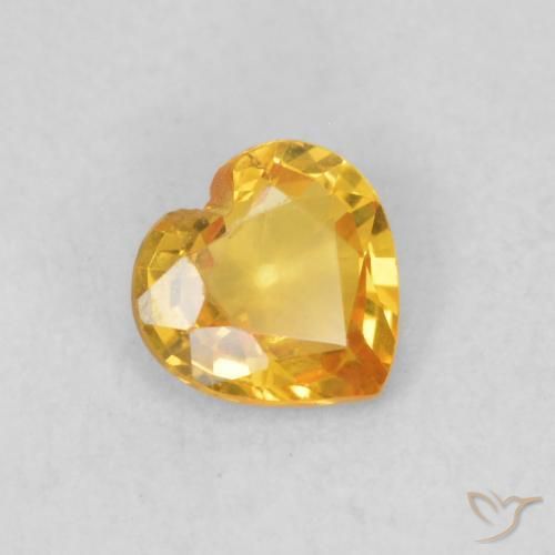Safira Dourado Natural 0.40ct, Coração, VS