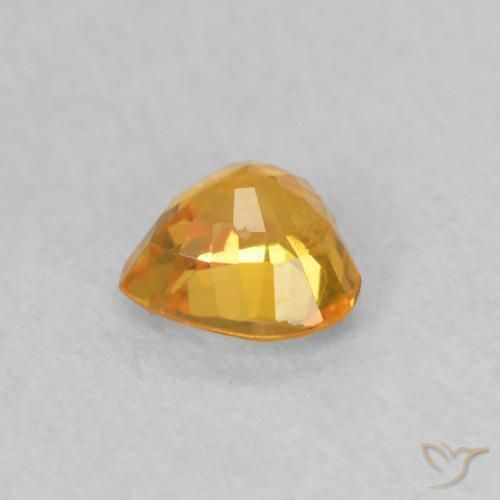 Safira Laranja brilhante Natural 0.50ct, Coração, VS