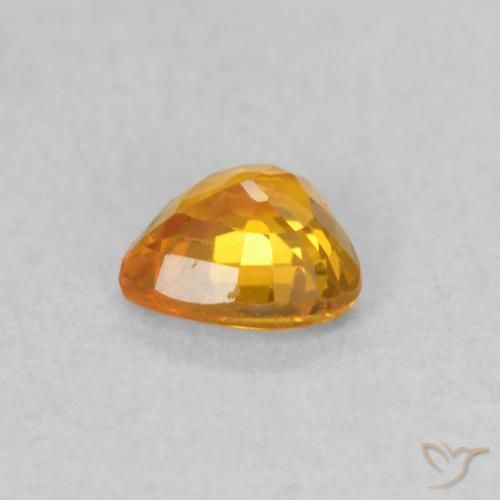 Safira Laranja brilhante Natural 0.41ct, Coração, VS