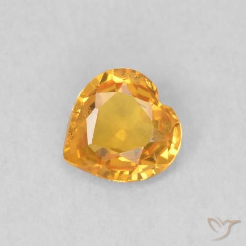 0.35ct Natural Laranja brilhante Safira, Coração, VS