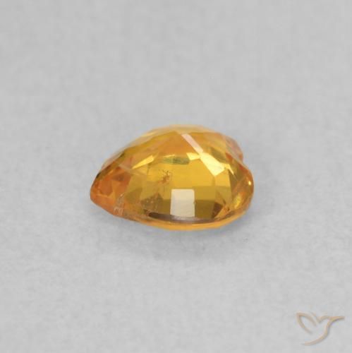 Safira Laranja brilhante Natural 0.35ct, Coração, VS