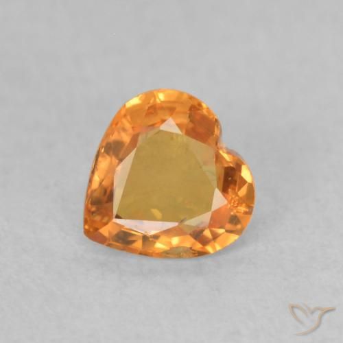 0.42ct Natural Laranja brilhante Safira, Coração, VS