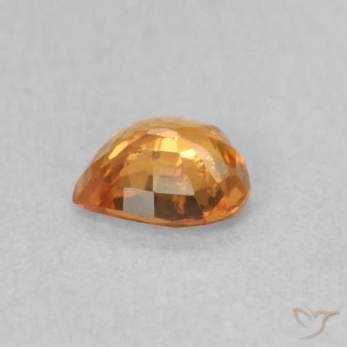 Safira Laranja brilhante Natural 0.42ct, Coração, VS