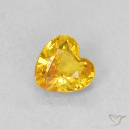 0.39ct Natural ouro médio Safira, Coração, VS