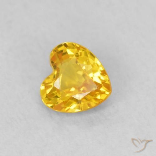 Safira ouro médio Natural 0.39ct, Coração, VS