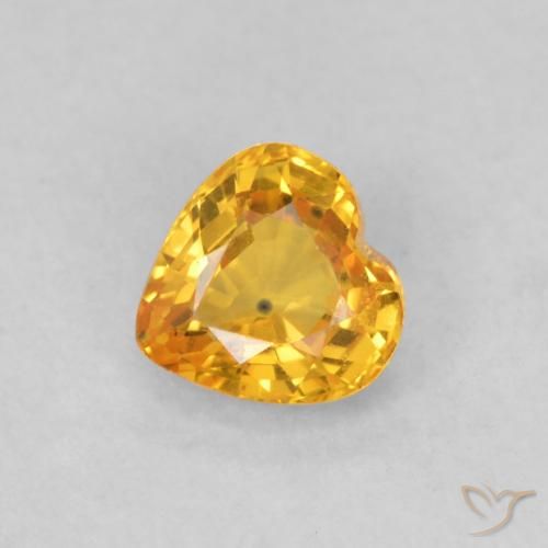 0.50ct Natural Dourado Escuro Safira, Coração, VS