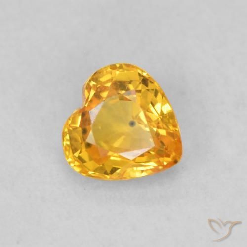 Safira Dourado Escuro Natural 0.50ct, Coração, VS