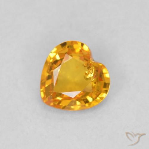 0.40ct Natural Laranja Médio Safira, Coração, VS