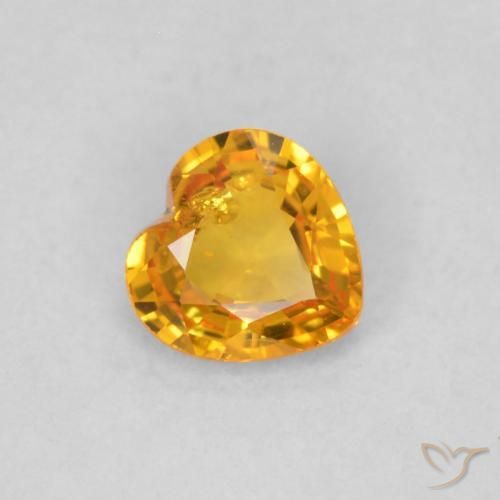 Safira Laranja Médio Natural 0.40ct, Coração, VS
