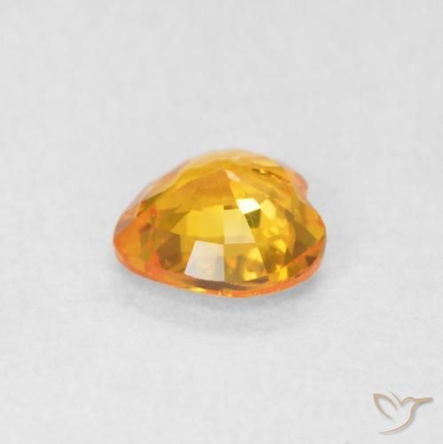 Safira Laranja Médio Natural 0.40ct, Coração, VS