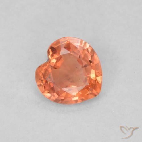 Safira Laranja Médio Natural 0.34ct, Coração, VS