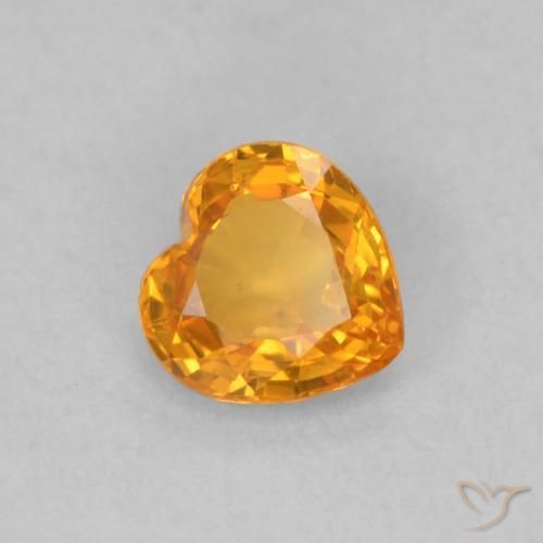 Safira mel de laranja Natural 0.44ct, Coração, VS