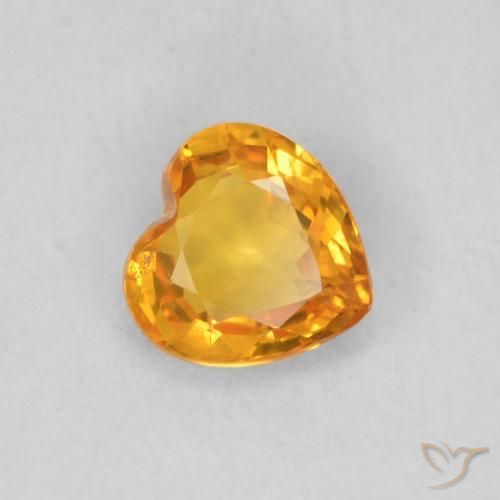 Safira damasco laranja Natural 0.43ct, Coração, VS