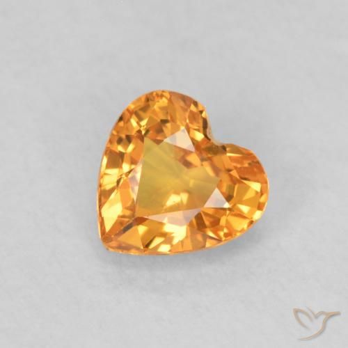 0.49ct Natural Laranja brilhante Safira, Coração, VS