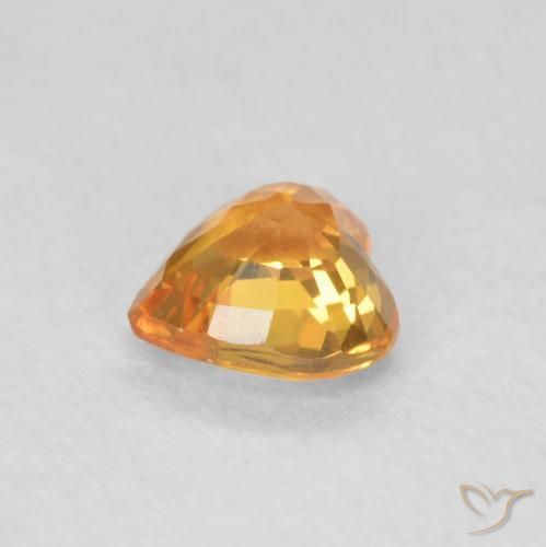 Safira Laranja brilhante Natural 0.49ct, Coração, VS