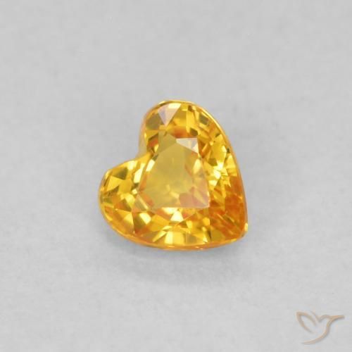 0.34ct Natural Laranja brilhante Safira, Coração, VS