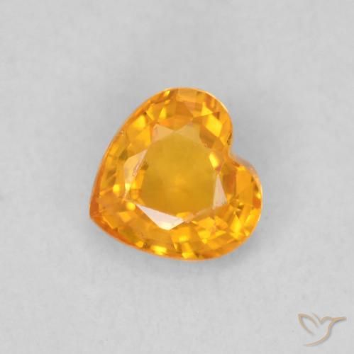 0.44ct Natural Laranja brilhante Safira, Coração, VS