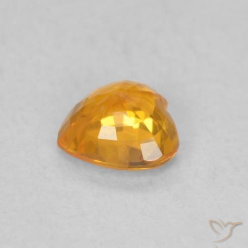 Safira Laranja brilhante Natural 0.44ct, Coração, VS