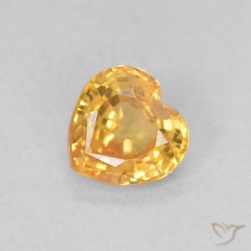 0.43ct Natural Laranja claro-dourado Safira, Coração, VS