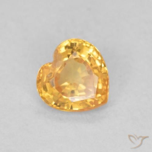 Safira Laranja claro-dourado Natural 0.43ct, Coração, VS