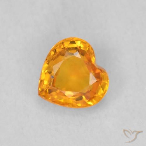 0.48ct Natural Laranja brilhante Safira, Coração, VS