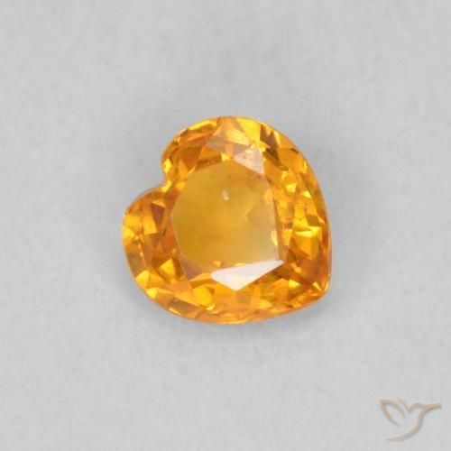 Safira Laranja Intenso Natural 0.40ct, Coração, VS