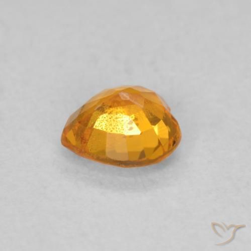 Safira Laranja Intenso Natural 0.40ct, Coração, VS