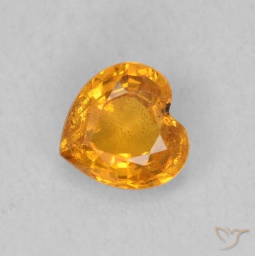 0.47ct Natural mel de laranja Safira, Coração, VS