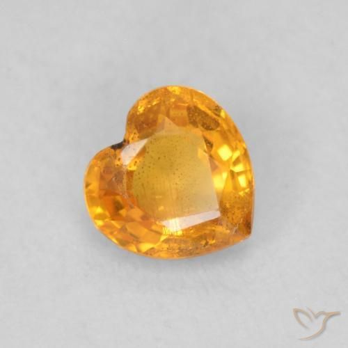 Safira mel de laranja Natural 0.47ct, Coração, VS