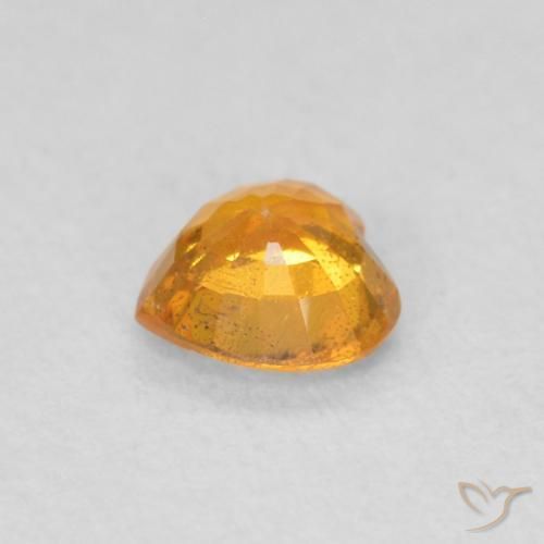 Safira mel de laranja Natural 0.47ct, Coração, VS
