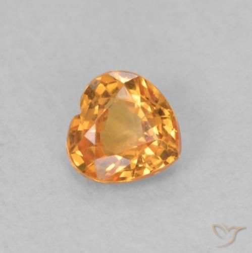 Safira damasco laranja Natural 0.40ct, Coração, VS