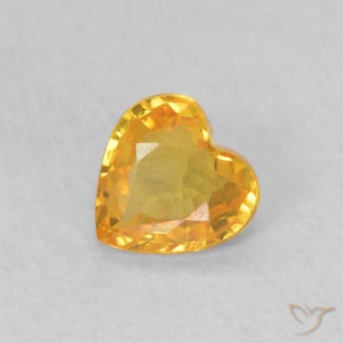 0.41ct Natural Laranja-Ouro Safira, Coração, VS