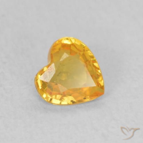 Safira Laranja-Ouro Natural 0.41ct, Coração, VS