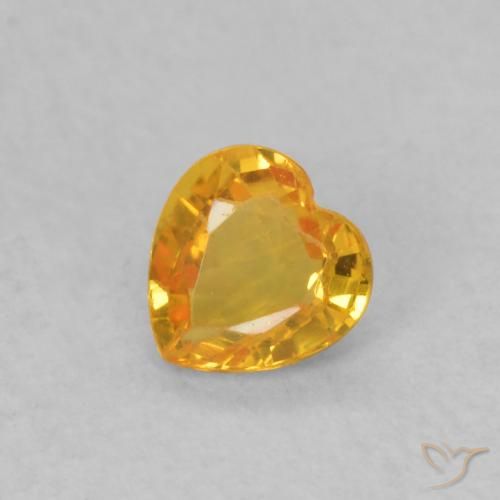 0.32ct Natural Laranja Médio Safira, Coração, VS