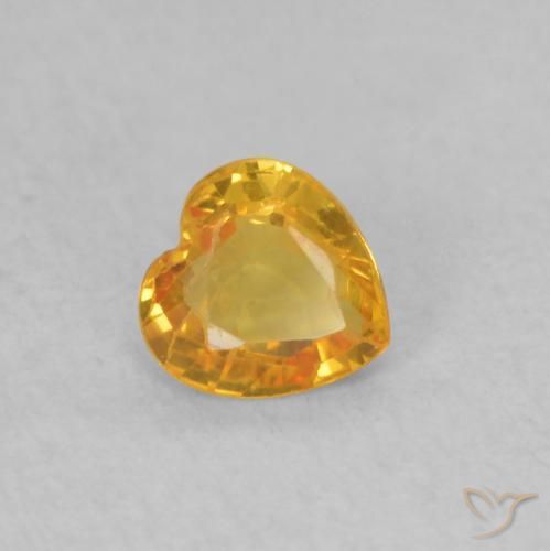 Safira Laranja Médio Natural 0.32ct, Coração, VS