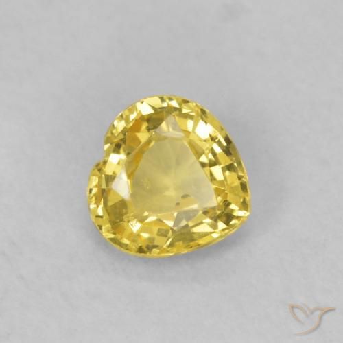 Safira Amarelo Toscana Natural 0.39ct, Coração, VS